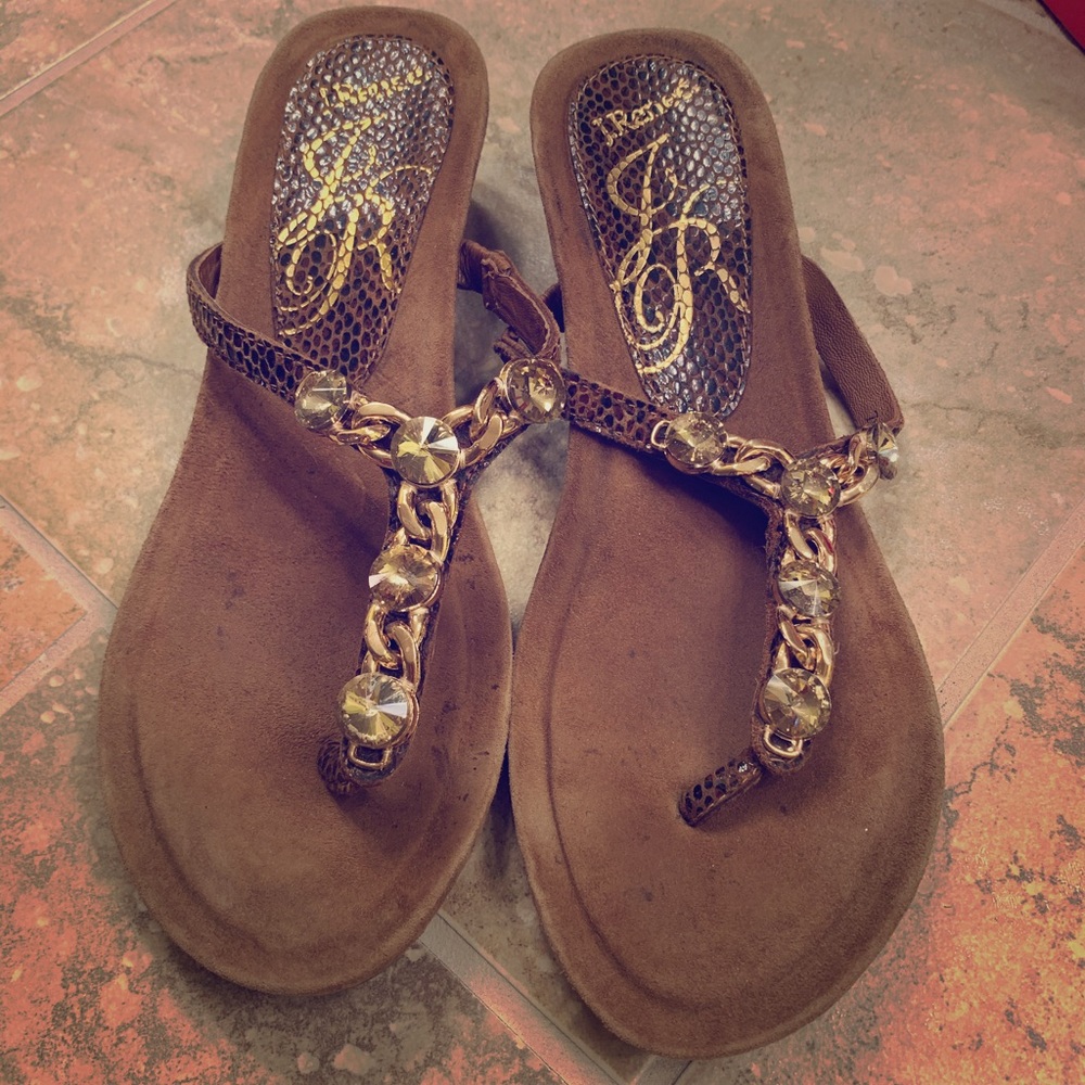 J Renee jeweled thong sandals
